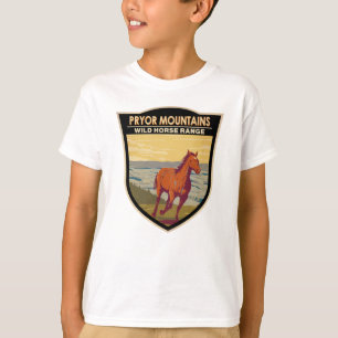 T-shirt Montagnes Pryor Wild Horse Range Vintage