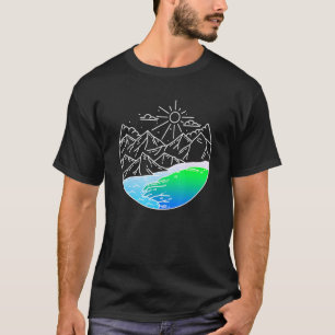 T-shirt Montagnes rétro randonnée alpinisme montagne nat