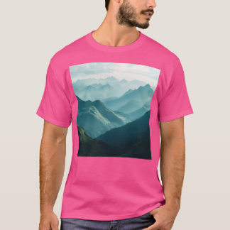 T-shirt Montagnes Vallée Paysage Montagnes Mur Art Acti