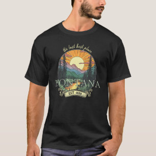 T-shirt Montana Big Sky Country Mountains Hommes Vintages 
