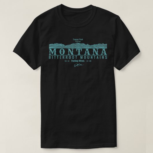 T-shirt Montana Bitterroot Mtns Trapper Peak (Design devant)