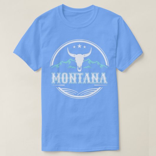 T-shirt Montana Cattle Steer Mountain Range Wilderness Cam (Design devant)