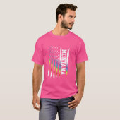 T-shirt Montana États-Unis Arc-en-ciel déprimé avec drapea (Devant entier)