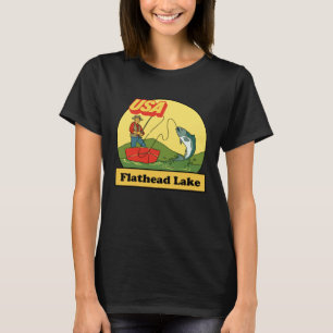T-shirt Montana Flathead Lake USA Retro Fishing
