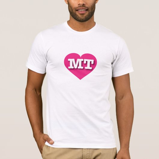 T-shirt Montana Hot Pink Heart - J'aime MT (Devant)