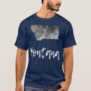 T-shirt Montana MT Carte Grunge Vintage Graphisme Accueil 