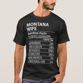 T-shirt MONTANA MT FEMME Nutrition Facts Femmes USA Etat