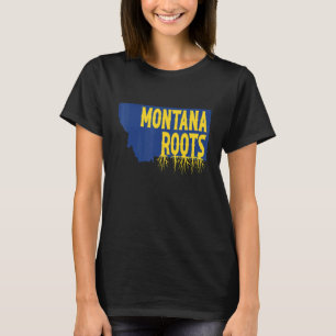 T-shirt Montana Racines Sur La Carte D'Etat Montana Silhou