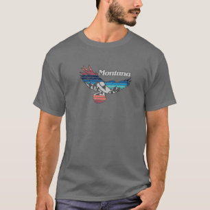 T-shirt Montana Retro Montagne Vintage Extérieur Plan d'ét