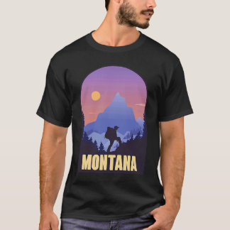 T-shirt Montana State USA Randonnée Voyage Souvenir