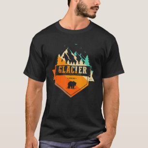 T-shirt Montana Us Mountain Travel Nation Glacier Vintage