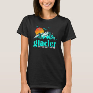 T-shirt Montana US Mountain Travel Vintage Glacier Nationa