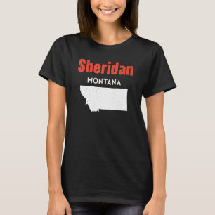 T-shirt Montana Usa State America Travel Montanan Sheridan