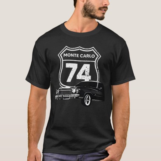 T-shirt Monte Carlo 1974 Vue frontale avec année modèle (Devant)