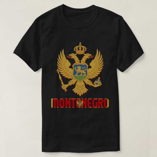 T-shirt Monténégro Drapeau et blason Patriotique (Design devant)