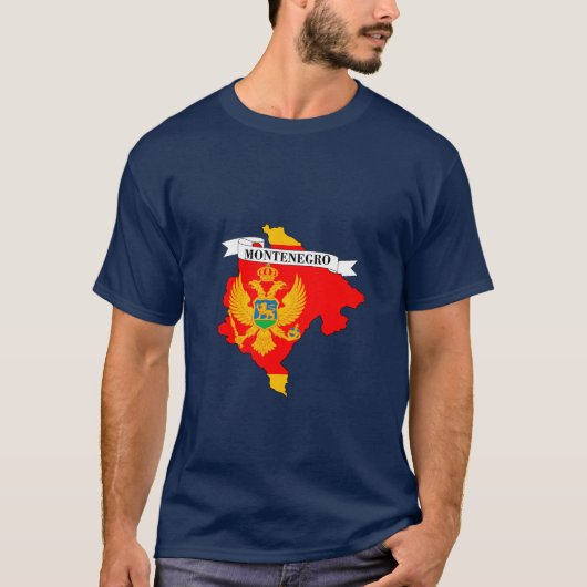 T-shirt Montenegro flag map (Devant)