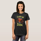 T-shirt Monter à Cheval Sœur Équitation Rodeo Cavalier Fil (Devant entier)