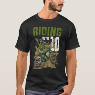 T-shirt Monter Dans 10 Garçons Rider Motocross Anniversair