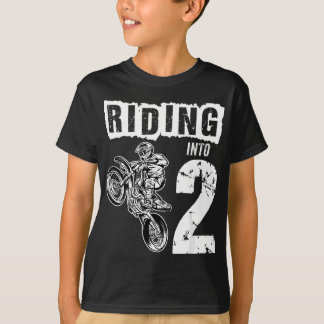 T-shirt Monter Dans 2 Ans 2e Anniversaire Boy Dirt Vélo
