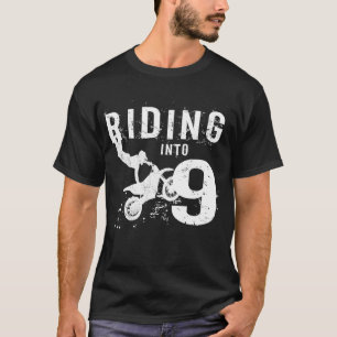 T-shirt Monter Dans 9 Ans 9e Anniversaire Garçon Dirt Vélo