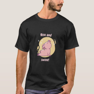 T-shirt Monter Et Porc Retro Cute Pig Présente