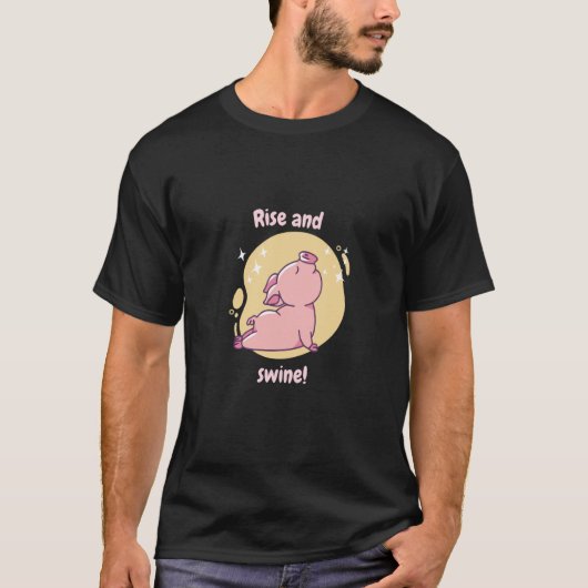 T-shirt Monter Et Porc Retro Cute Pig Présente (Devant)