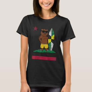 T-shirt Monterey Drapeau Californie République Surfer Bear