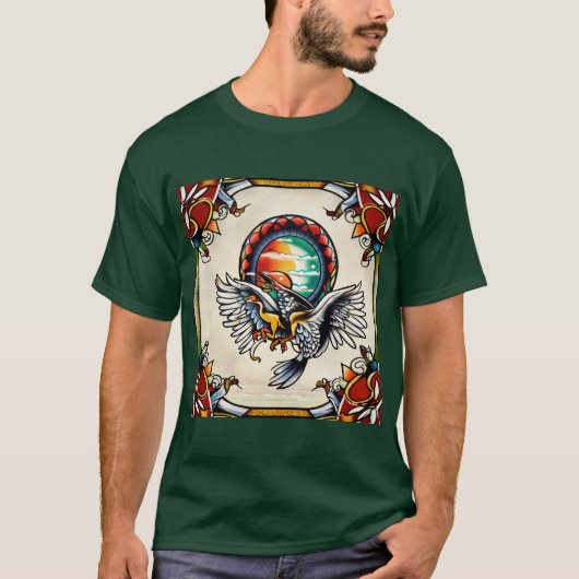 T-shirt Monterey Tropiques : Sailor Jerry x Ed Hardy Tatto (Devant)