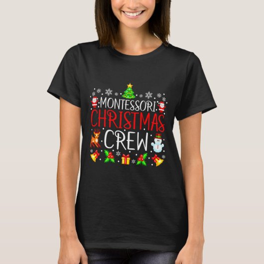 T-shirt Montessori Christmas Crew Matching Xmas (Devant)