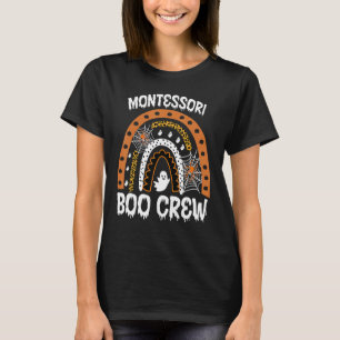 T-shirt Montessori Enseignant Halloween Boo Rainbow Leopar