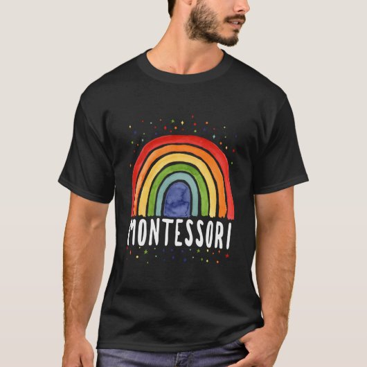 T-shirt Montessori Rainbow For Montessori Teachers (Devant)
