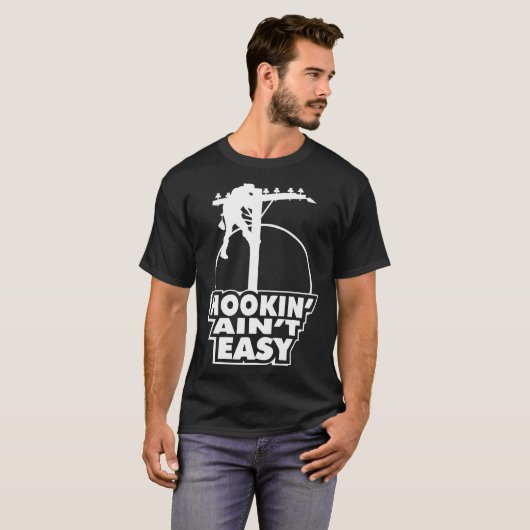 T-shirt Monteur de lignes facile de Hookin Aint (Devant entier)