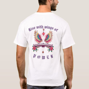 T-shirt "Montez avec des ailes de puissance" pour la Fête