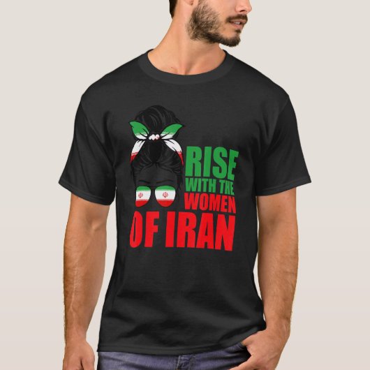 T-shirt Montez Avec Les Femmes D'Iran Messy Bun Iran Drape (Devant)