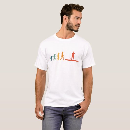 T-shirt Montez Paddle Evolution Retro Sup Board Paddling (Devant entier)