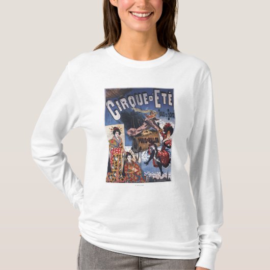 T-shirt Montgolfière et affiche japonaise de dames (Devant)