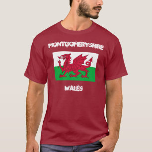 T-shirt Montgomeryshire, Pays de Galles avec drapeau gallo