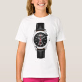 T-shirt Montre Chronographe Noire de luxe Timepiece élégan (Devant)