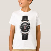 T-shirt Montre Chronographe Noire de luxe Timepiece élégan (Devant)