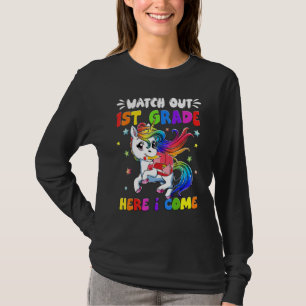 T-shirt Montre licorne mignonne attention 1re année rentr