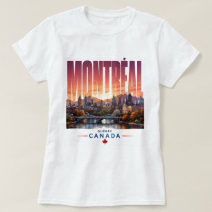 T-shirt 🍂 Montréal Moderne Ciel Urbain Style de Ville 🍂