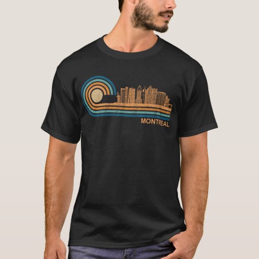 T-shirt Montreal Skyline Retro Montréal Fan Canada Skyline (Devant)