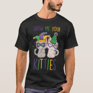 T-shirt Montrez-Moi Vos Kitties Mardi Gras Carnival Adulte