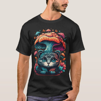 T-shirt Montrez votre style avec des chats et des champign