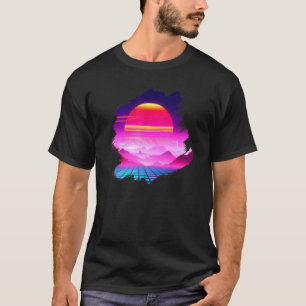 T-shirt Monts de grille Coucher de soleil sur Canyon Synth