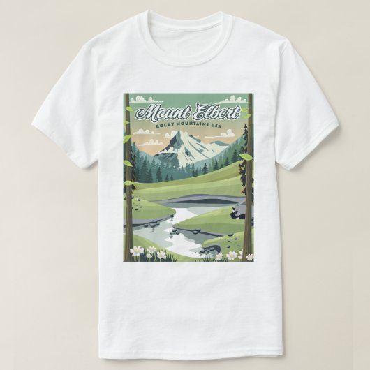 T-shirt Monts Elbert Rocky Mountains (Design devant)