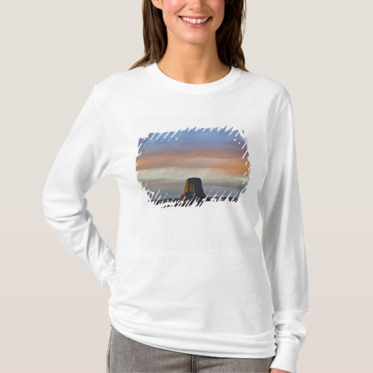 T-shirt Monument national de Devils Tower, Orage au couche (Devant)