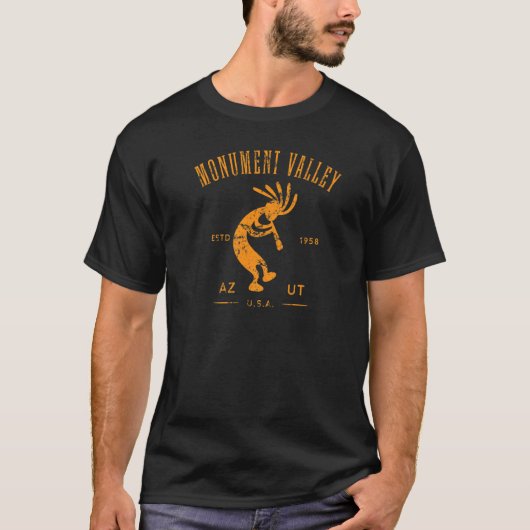 T-shirt Monument Valley Arizona Utah Dancing Kokopelli Dis (Devant)