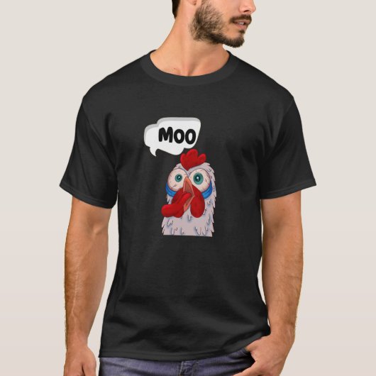 T-shirt MOO CowChicken Chicken Chicken dit Moo Cow Sound M (Devant)