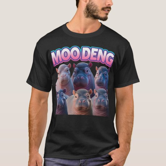 T-shirt Moo Deng Baby Pygmy Hippo (Devant)